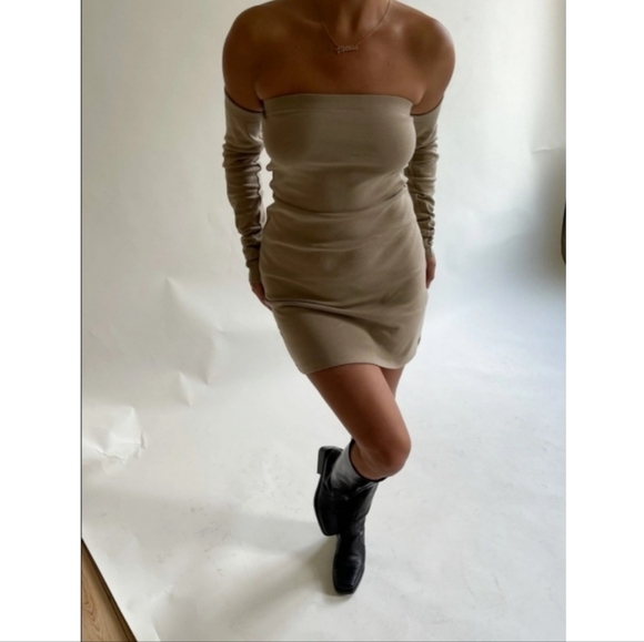 DJERF AVENUE TUBE DRESS IN NOUGAT - Picture 3 of 7